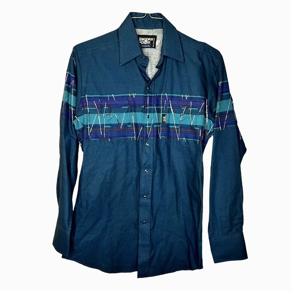 Panhandle Slim Other - Vintage Brooks & Dunn Panhandle Slim  Southwestern Aztec Pearl Snap Shirt Men M